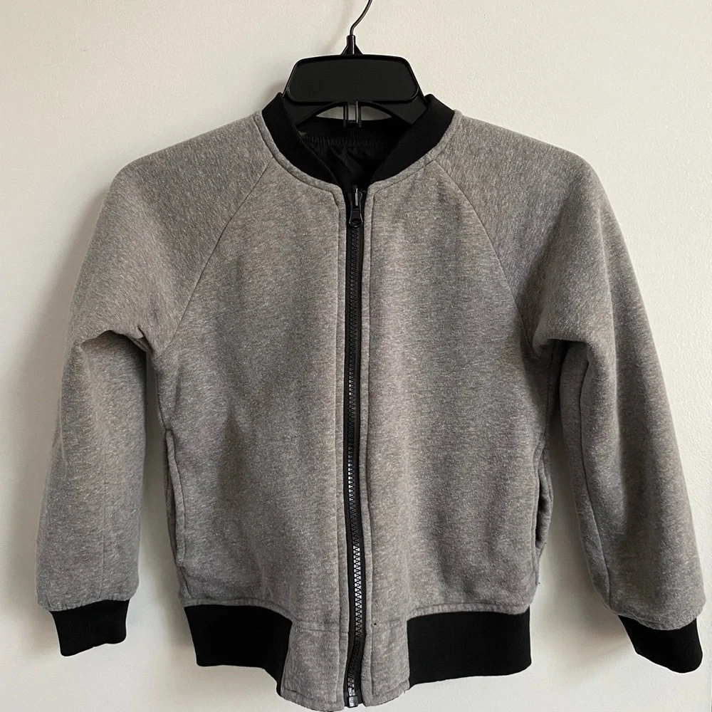 Old Navy, Boys, Reversible Jacket, Black/Camo and Heather Gray, Size S (6-7)